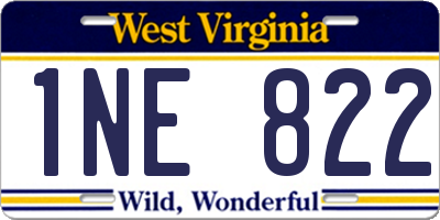 WV license plate 1NE822