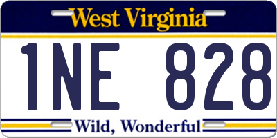WV license plate 1NE828