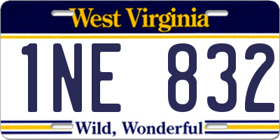 WV license plate 1NE832