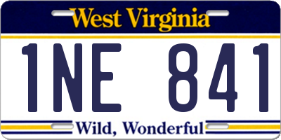 WV license plate 1NE841