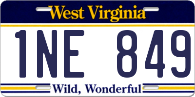WV license plate 1NE849