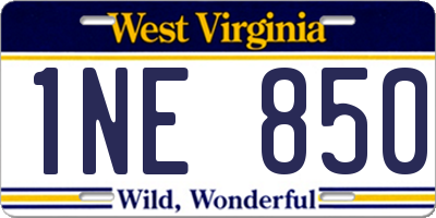 WV license plate 1NE850