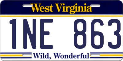 WV license plate 1NE863