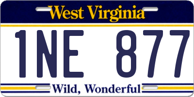 WV license plate 1NE877