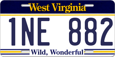WV license plate 1NE882