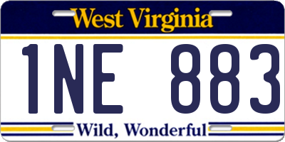 WV license plate 1NE883