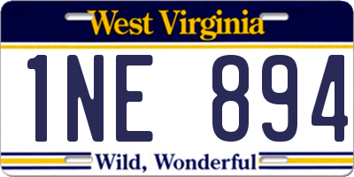 WV license plate 1NE894