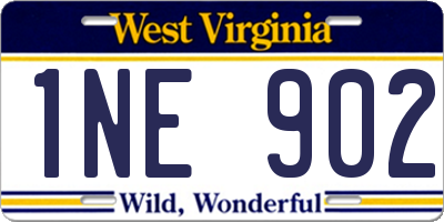 WV license plate 1NE902