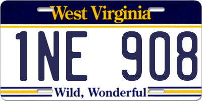WV license plate 1NE908