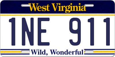 WV license plate 1NE911