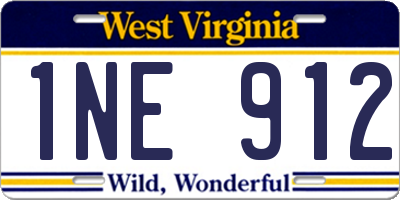 WV license plate 1NE912