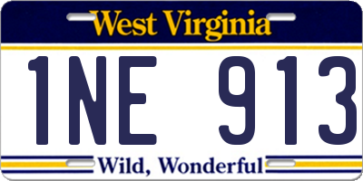 WV license plate 1NE913