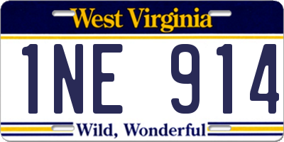 WV license plate 1NE914