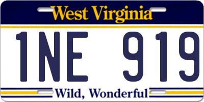 WV license plate 1NE919