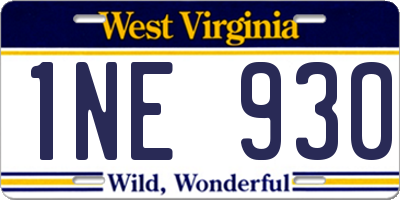 WV license plate 1NE930
