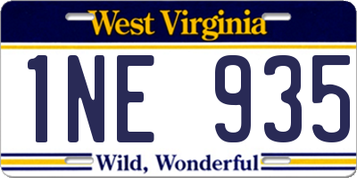 WV license plate 1NE935