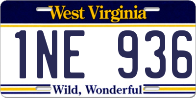 WV license plate 1NE936
