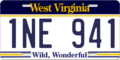 WV license plate 1NE941
