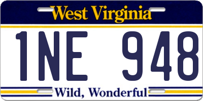 WV license plate 1NE948