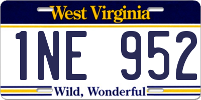 WV license plate 1NE952