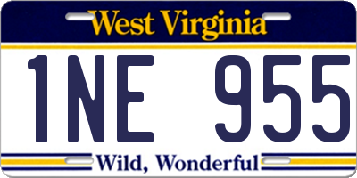 WV license plate 1NE955