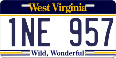 WV license plate 1NE957