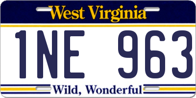 WV license plate 1NE963