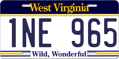 WV license plate 1NE965