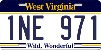 WV license plate 1NE971