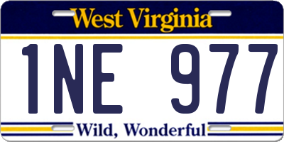 WV license plate 1NE977