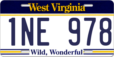 WV license plate 1NE978