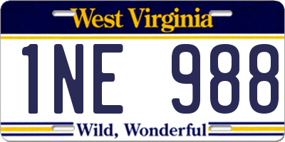 WV license plate 1NE988