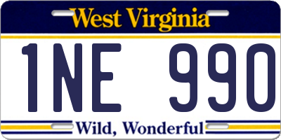 WV license plate 1NE990