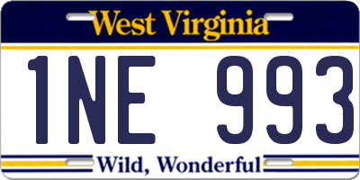 WV license plate 1NE993