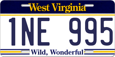 WV license plate 1NE995