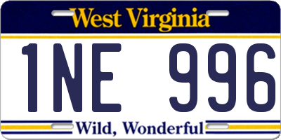 WV license plate 1NE996