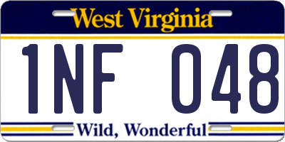 WV license plate 1NF048