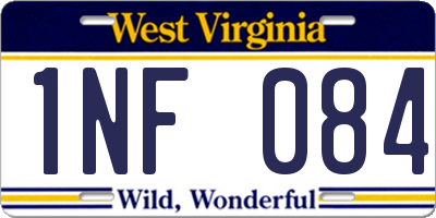WV license plate 1NF084