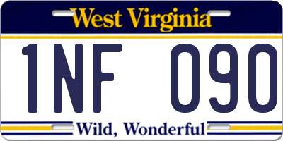 WV license plate 1NF090