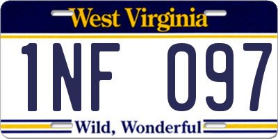 WV license plate 1NF097