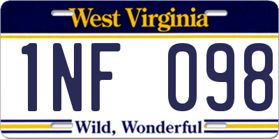 WV license plate 1NF098