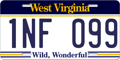 WV license plate 1NF099