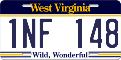 WV license plate 1NF148
