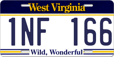 WV license plate 1NF166