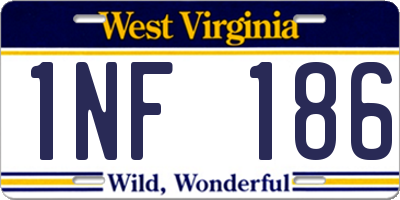 WV license plate 1NF186