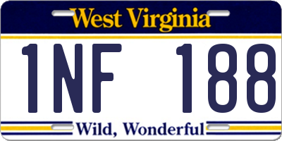 WV license plate 1NF188