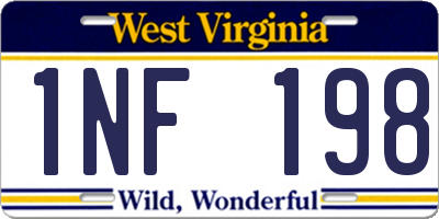 WV license plate 1NF198