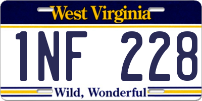 WV license plate 1NF228