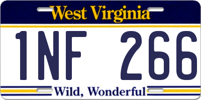 WV license plate 1NF266