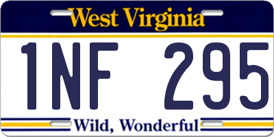 WV license plate 1NF295